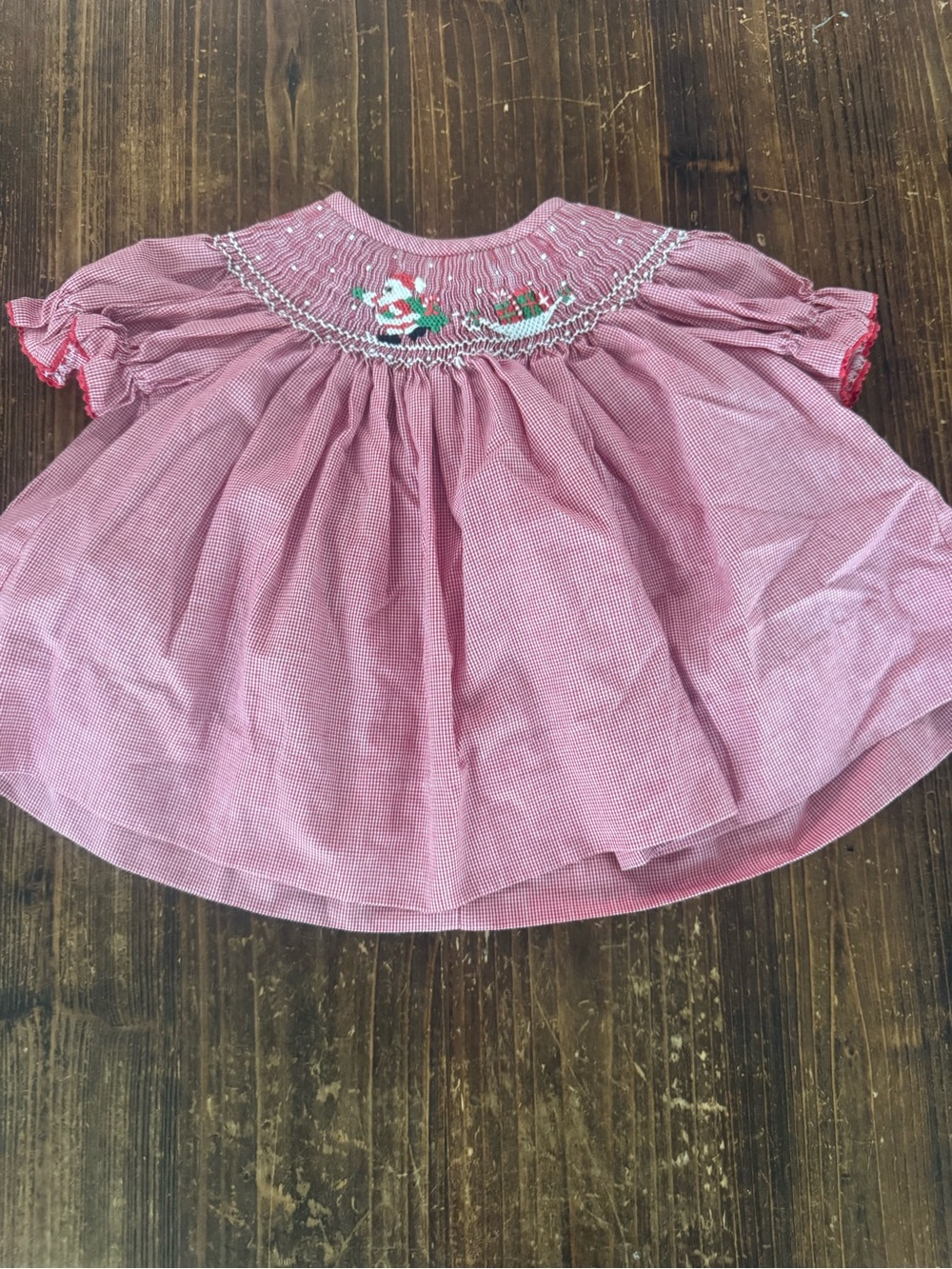 Red Smocked Holiday Party Dress for Girls